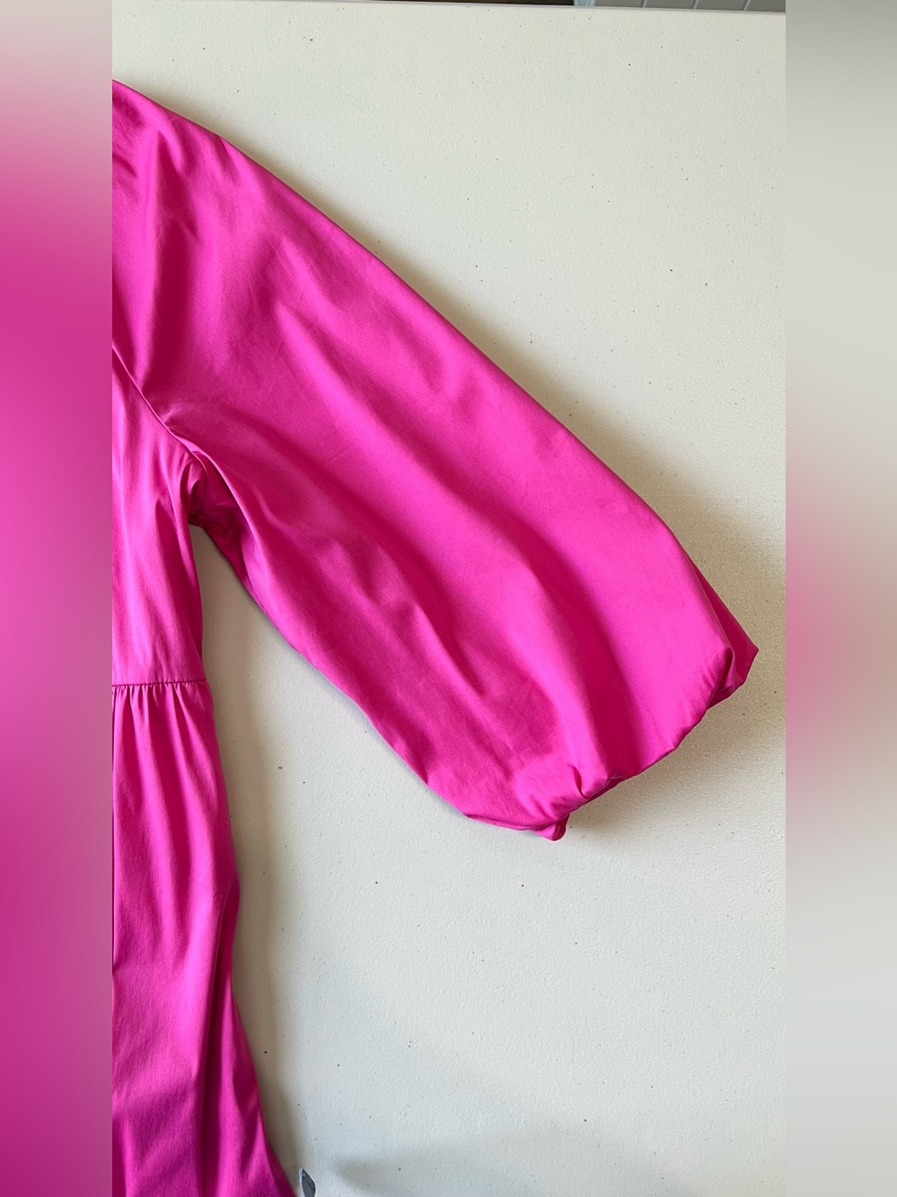 Chico’s Bahamian Pink Balloon Sleeve Tiered Dress Size 1 US 8 - Picture 8 of 13